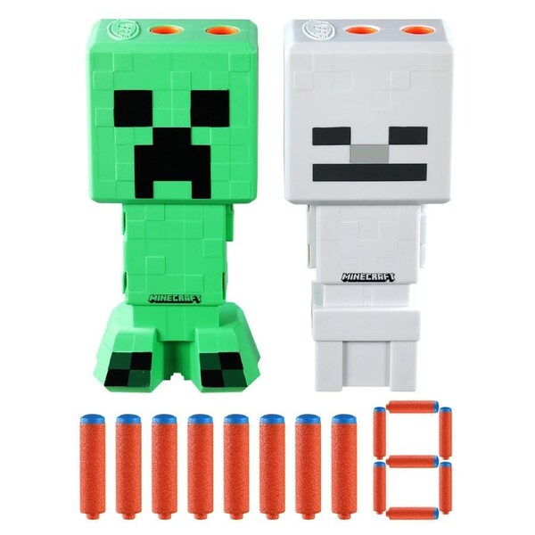 Minecraft - Creeper & Skeleton Mob NERF Dart Blaster 2-Pack