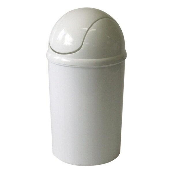 Homeleisure Click Lock 15L Plastic Trash Bin Bathroom Waste Storage White
