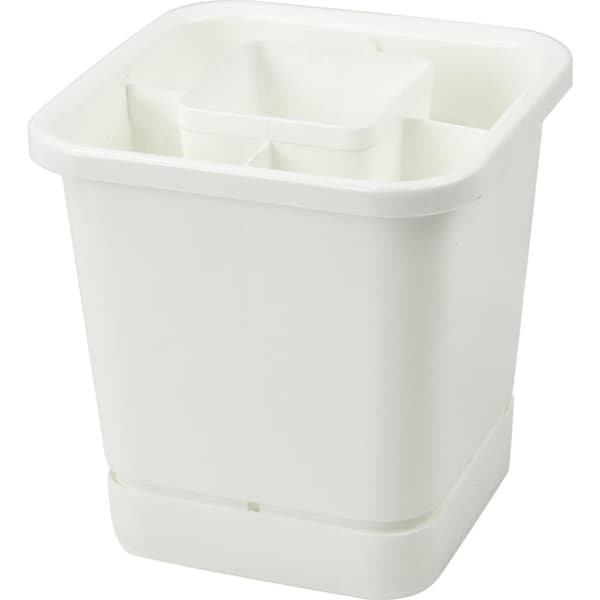 Homeleisure Plastic Cutlery Drainer Kitchen Utensil Drain/Drying Rack White