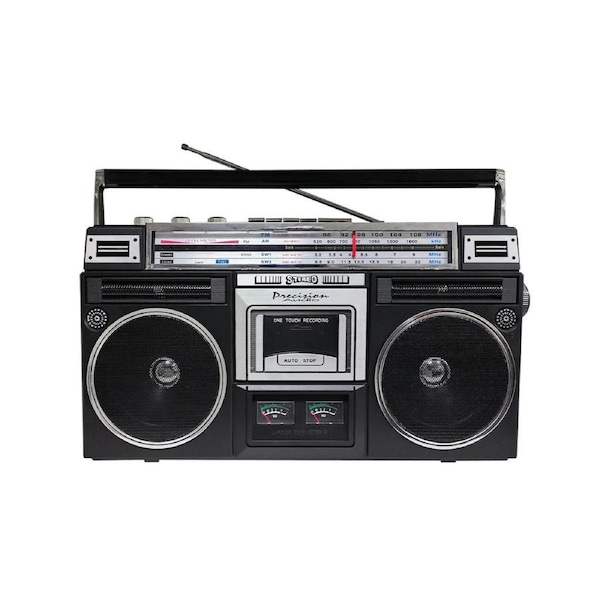 Portable Boombox Bluetooth Cassette Player AM/FM Radio Retro Black PA-5000