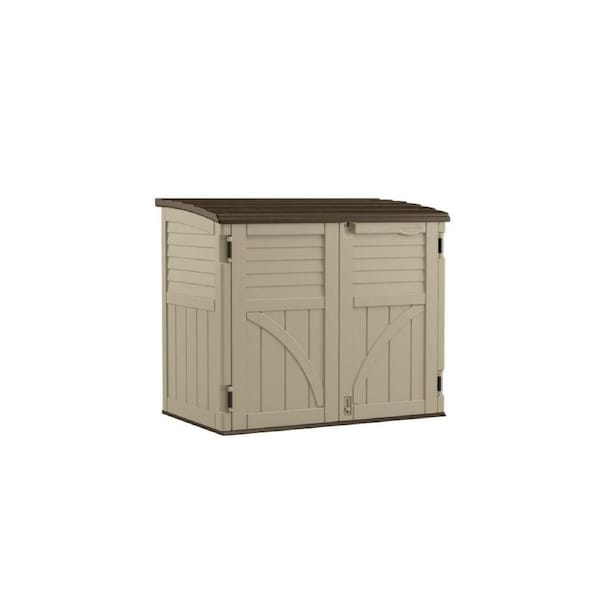 Suncast Horizontal Resin Storage Shed Outdoor Garden Store Cabin 3x4FT Sand