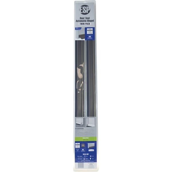2pc ESP Automatic Hinged Aluminium Door Seal Draught Sealer Bronze 915x60mm