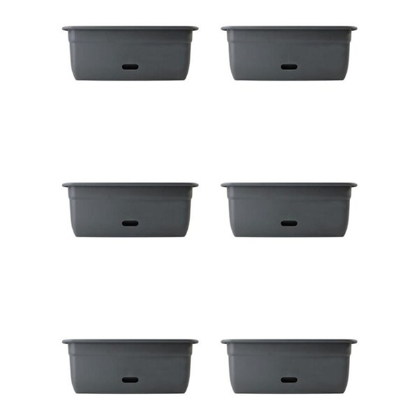 6x Homeleisure WaterSaver Rect Planter Flower/Plant Pot Garden Decor 45cm Char