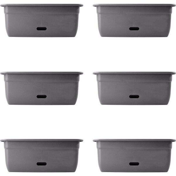 6x Homeleisure WaterSaver Rect Planter GardenFlower/Plant Pot 45cm Dark Grey