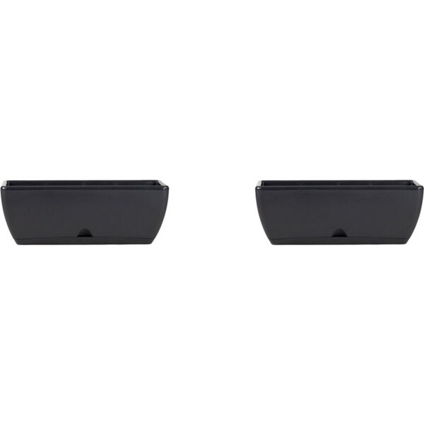 2x Homeleisure WaterSaver Modern Rect Planter Plant Pot Garden Decor 48cm Charc