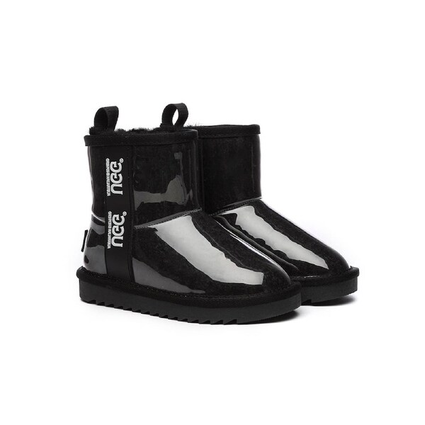 AUSTRALIAN SHEPHERD® UGG Kids Clear Waterproof Shearling Boots Coated Classic Black / AU Kids 11-12 / EU 29-32