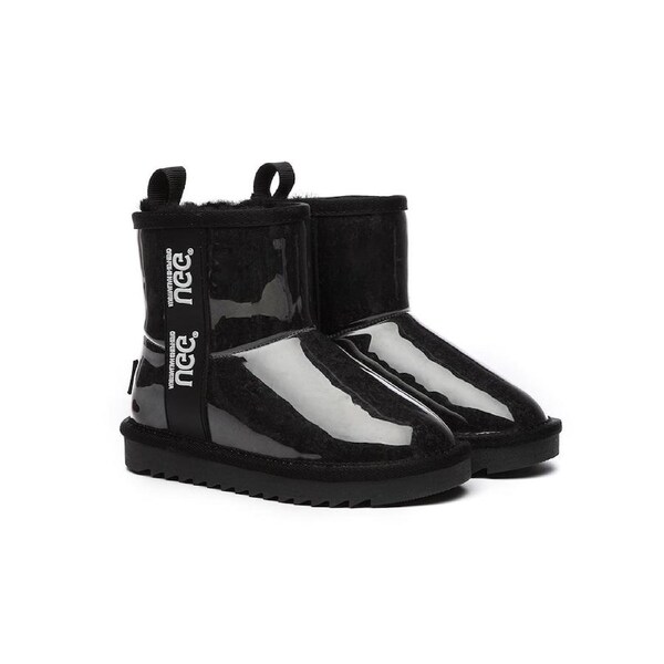 AUSTRALIAN SHEPHERD® UGG Kids Clear Waterproof Shearling Boots Coated Classic Black / AU Kids 13-2 / EU 33-34