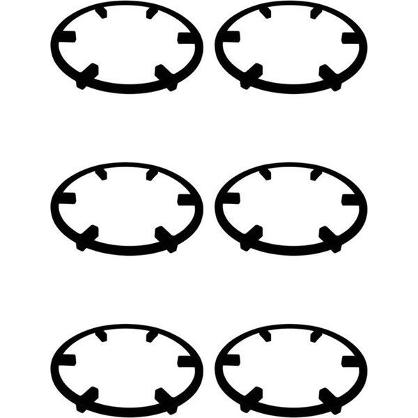 6x Homeleisure Floor Saver Ring Home/Garden Planter Surface Protector 30cm Black