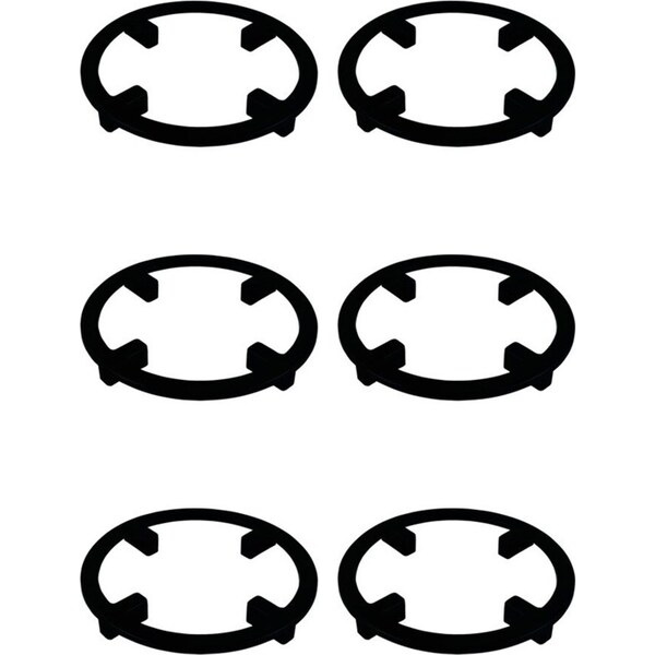 6x Homeleisure Floor Saver Ring Home/Garden Planter Surface Protector 20cm Black