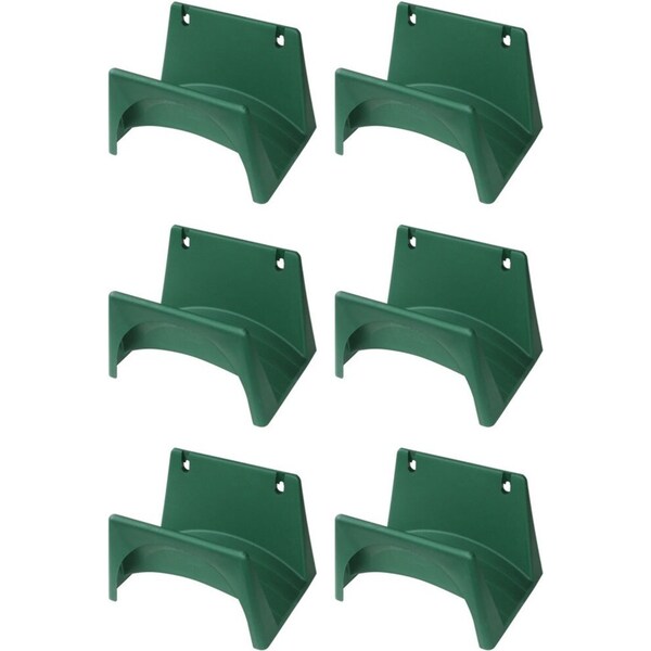 6x Homeleisure Reko Home/Garden Hose Plastic Rack Holder/Organiser Small Green