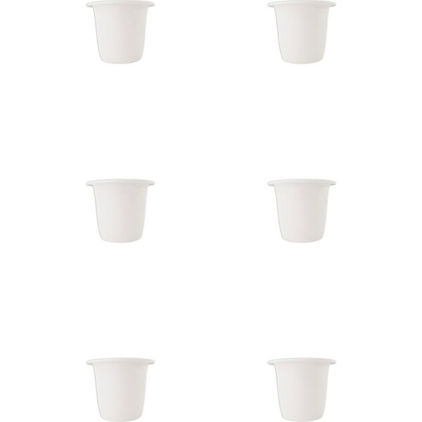 6x Homeleisure Balconia Round Planter Flower/Plant Pot Garden Decor 25cm White