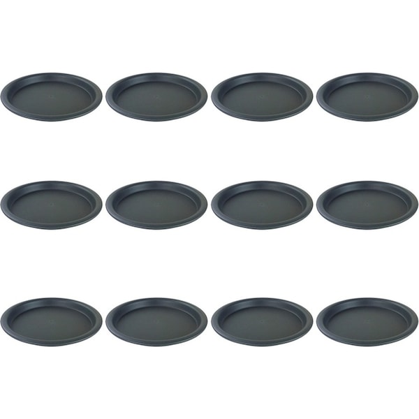 12x Homeleisure Balconia Round Indoor/Outdoor Plant Saucer For 35cm Pot Charcoal