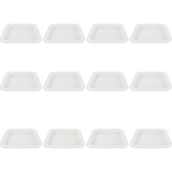 12x Homeleisure Balconia Square Indoor/Outdoor Plant Saucer For 25cm Pot White