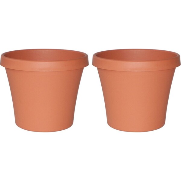 2x Homeleisure Planterra Flower/Plant Pot Lawn/Garden Planter 40cm Terracotta