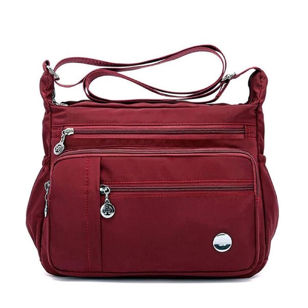 Nevenka Women Shoulder Handbag Roomy Multiple Pockets Fashion Crossbody Purse-WineRed S