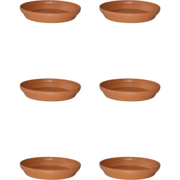 6x Homeleisure Replicotta Round Panter Saucer 230mm Decorative Garden Decor