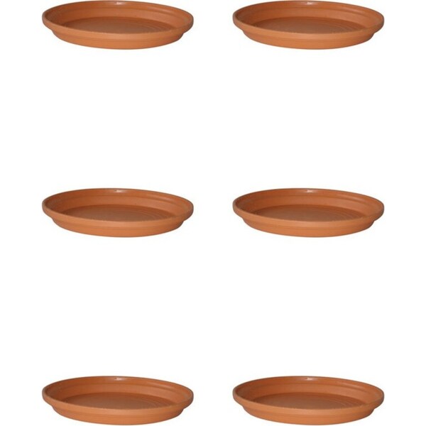 6x Homeleisure Replicotta Round Panter Saucer 310mm Decorative Garden Decor