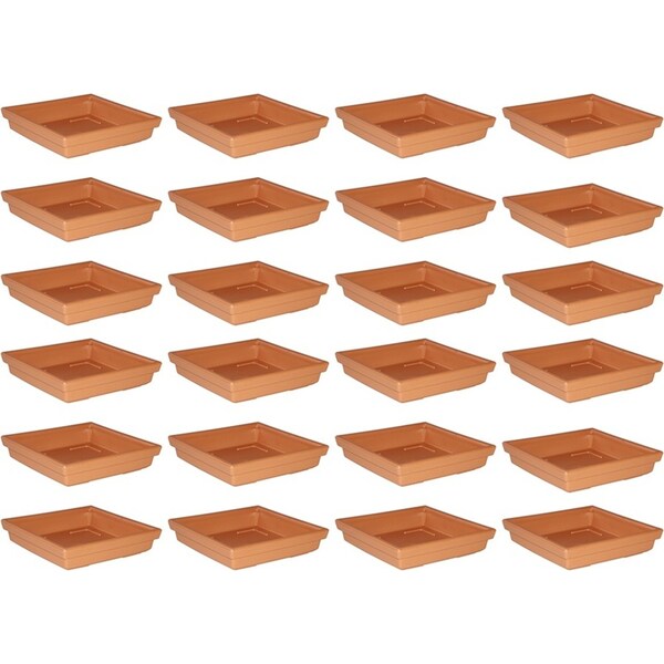 24x Homeleisure Replicotta Square Saucer 100mm Outdoor Decorative Garden Decor