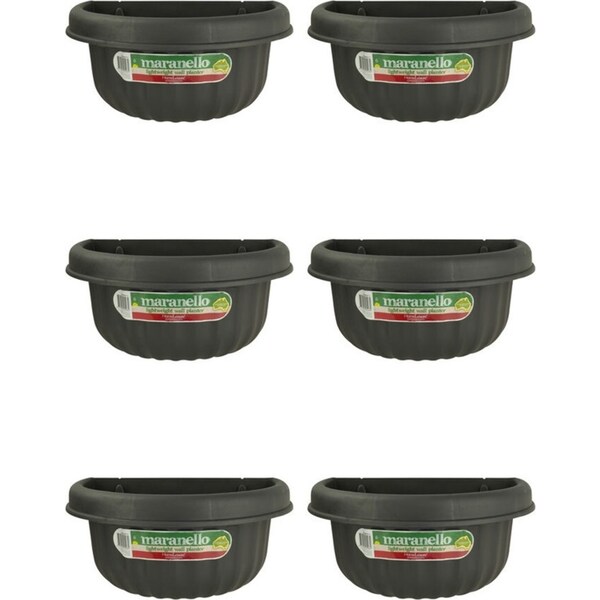 6x Homeleisure Wall Planter 370mm Charcoal Outdoor Decorative Garden Decor