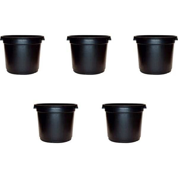5x Homeleisure Reko Pot 430mm Planter Black Outdoor Decorative Garden Decor