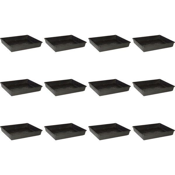 12x Homeleisure Seedling Tray Black 350mm Sapling Tree Pot Outdoor Garden Decor