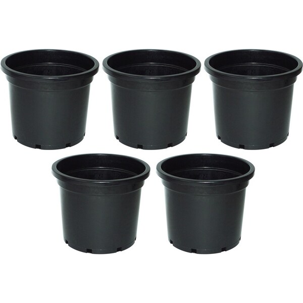 5x Homeleisure Reko Pot Planter 300mm Black Outdoor Decorative Garden Decor