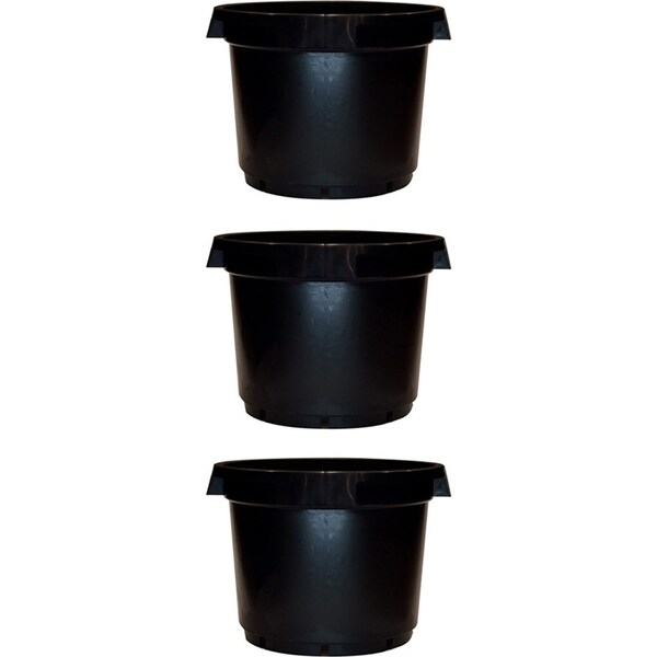 3x Homeleisure Reko Pot Planter W/Handle 510mm Black Decorative Garden Decor
