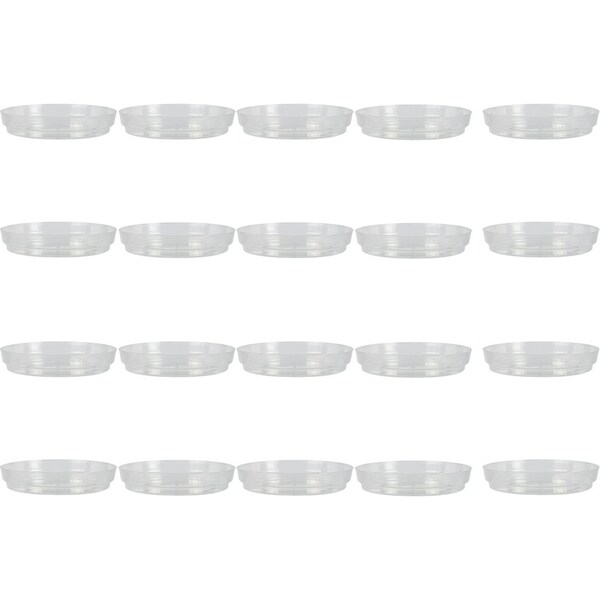 20x Homeleisure Reko Saucer to Suit 100mm Planter Clear Decorative Garden Decor