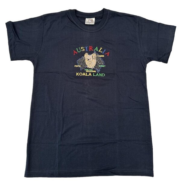 Adult Australia Kangaroo T Shirt Tee 100% Cotton Top Aussie Day - Navy M