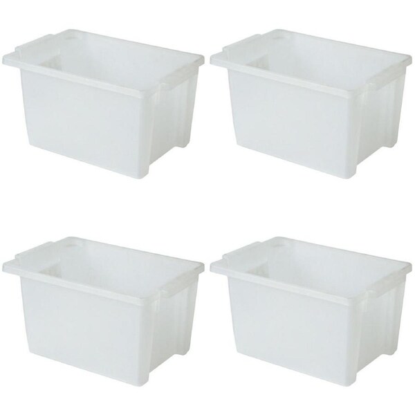 4x Home Leisure SM Stacking Tub 12L Clear Laundry Cleaning Organisation