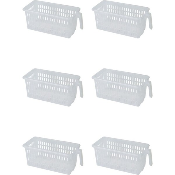 6x Home Leisure Fridge Basket Large Clear Kitchen Cooking Organisation