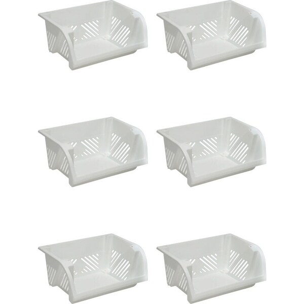 6x Home Leisure Large Vegetable Tidy White Kitchen Cooking Organisation