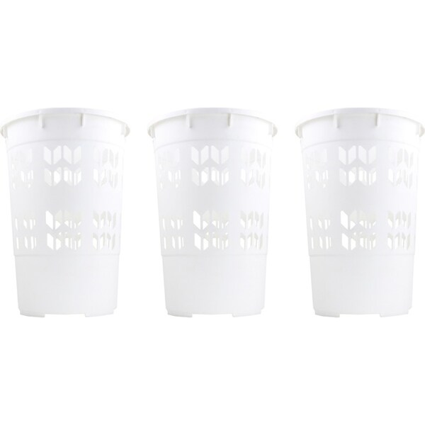 3x Home Leisure Hamper Space Saver White Laundry Cleaning Home Organisation