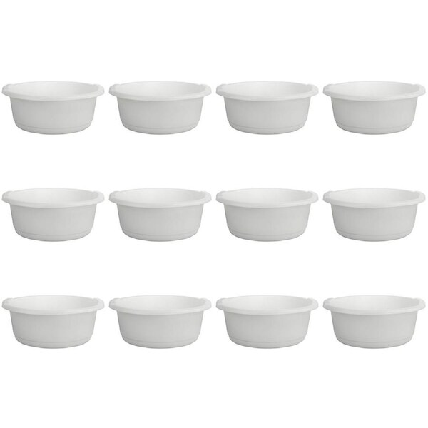 12x Home Leisure Basin Round 6L White Colour Laundry Floor Cleaning Home Set