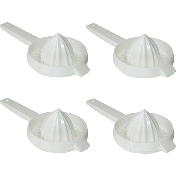4x Homeleisure Plastic Kitchen/Cooking Handy Juicer Lime/Lemon Squeezer White