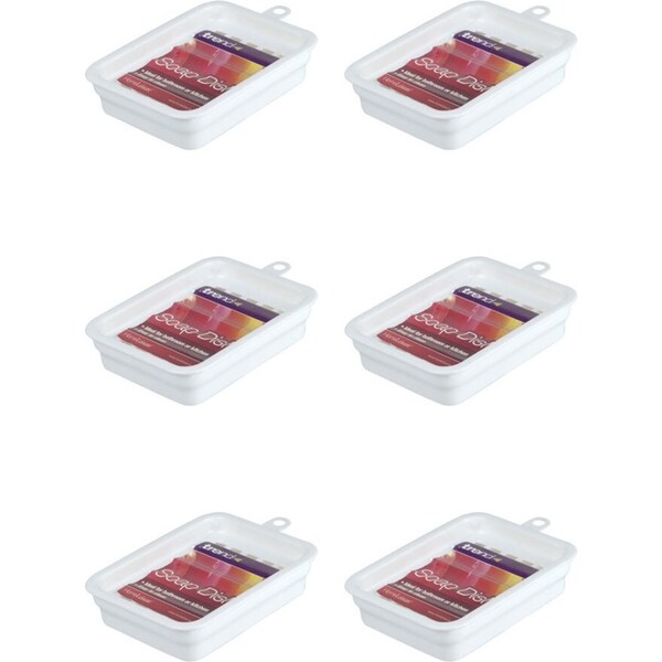 6x Homeleisure Plastic Removable Dish Soap Drainer Bathroom Tidy Holder White