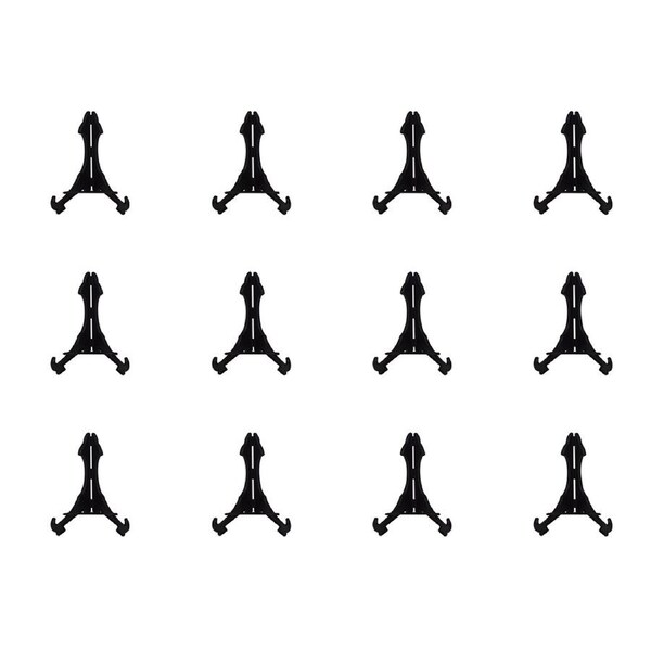 12x Homeleisure Plastic Plate Holder Display Home ative Stand 197mm Black