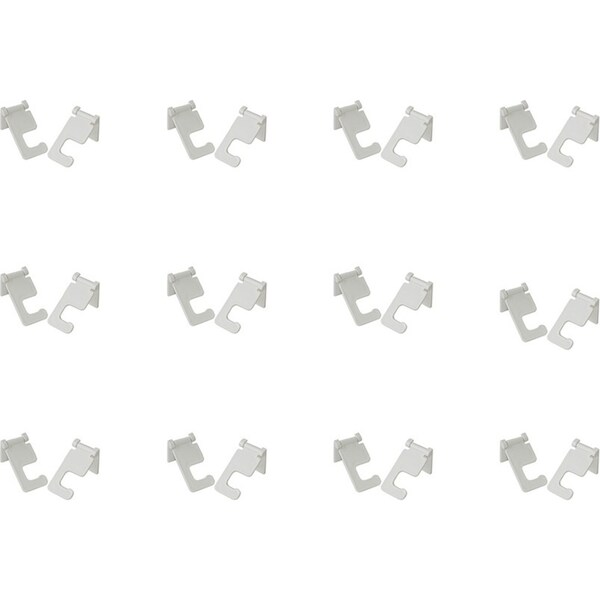 12x2pc Homeleisure Plastic Broom Holster Holder Hanging Tidy Adhesive Hook White