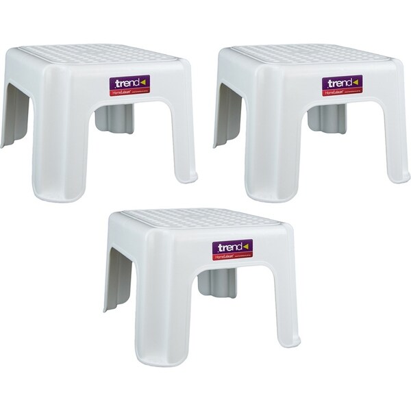 3x Homeleisure Plastic Stepping/Foot Stool Kids/Children Step-Chair Portable WHT