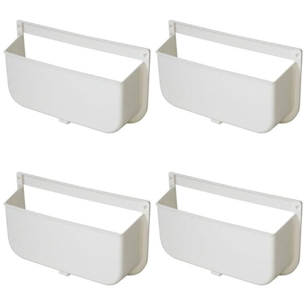 4x Homeleisure Plastic Lid & Pantry Tidy Holder Kitchen Organiser Caddy White