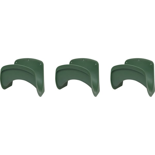 3x Homeleisure Plastic Hose Caddy Home/Garden Wall-Mount Tidy Holder/Hanger GRN