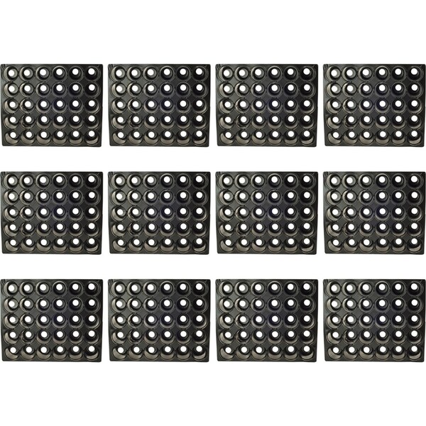 12pc Homeleisure 30-Round Cell Plastic Seedling Tray Plant Propagation Black