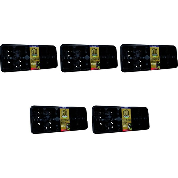 5x 3pc Homeleisure 10-Square Cell Plastic Seedling Tray Plant Propagation Black