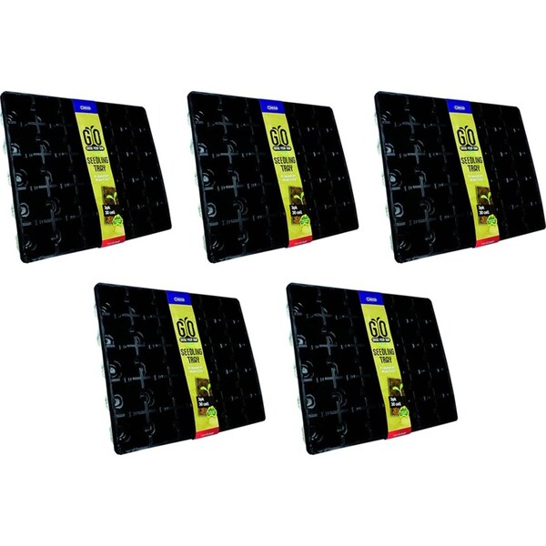 5x 3pc Homeleisure 30-Square Cell Plastic Seedling Tray Plant Propagation Black