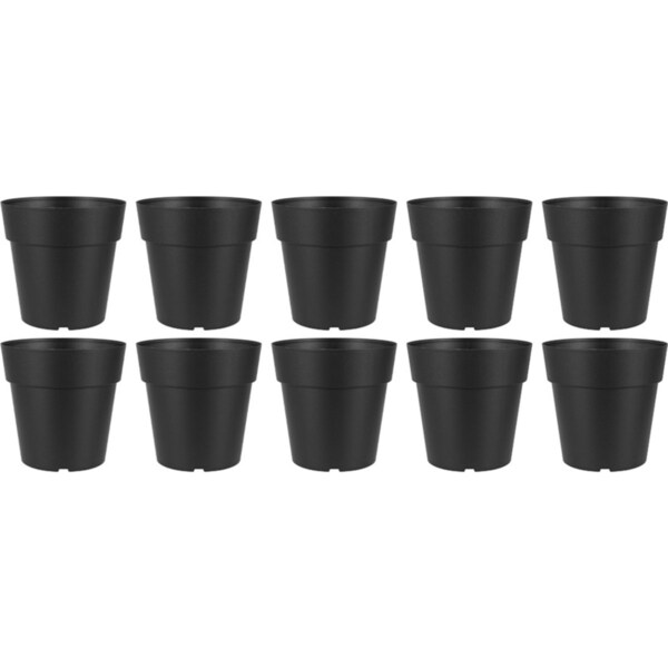 10x Homeleisure Reko Plastic Plant Pot Garden Flower Planter 125mm Charcoal