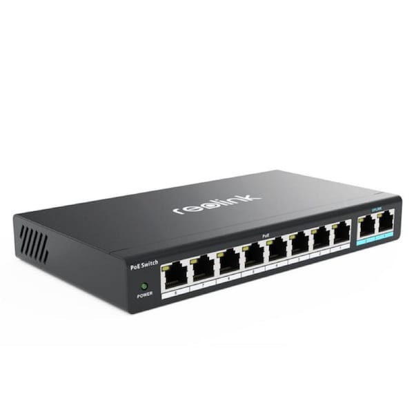 Reolink PoE Switch with 8 PoE Ports and 2 Gigabit Uplink Ports, 120W Power Budget, RLA-PS1