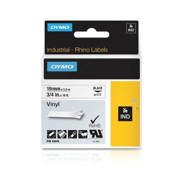 Dymo Rhino Black on White 19mm x 5.5M Tape