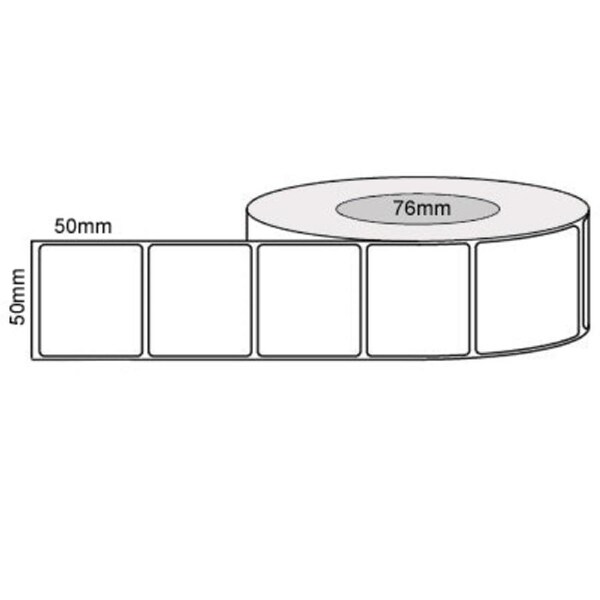50mm x 50mm - White Thermal Transfer Labels, Permanent Adhesive,3000LPR Compatible Product 76mm core,