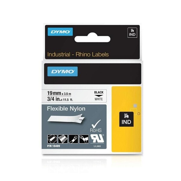 Dymo Rhino Flex Nylon 19mm Black/White