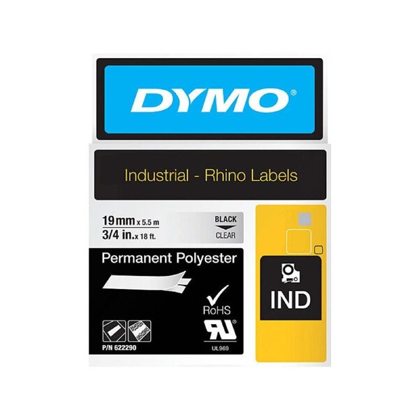 Dymo Rhino Permanent Polyester Tape 19mm Clear
